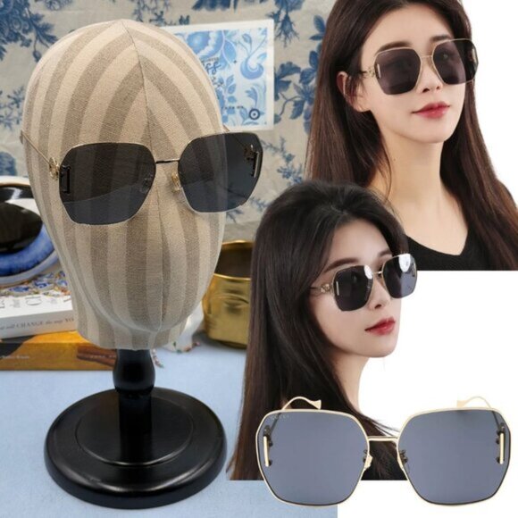 🆕 GUCCI 🧿 NWOT GG1207SA 002 Gold Rimmed Square Sunglasses, Grey Lens - Picture 1 of 16